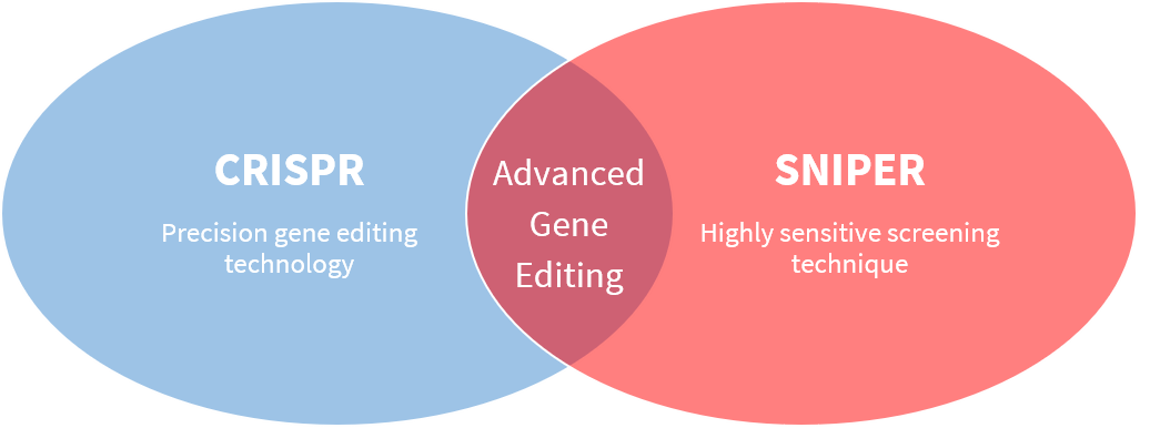 Venn diagram showing the overlap between CRISPR and SNIPER 