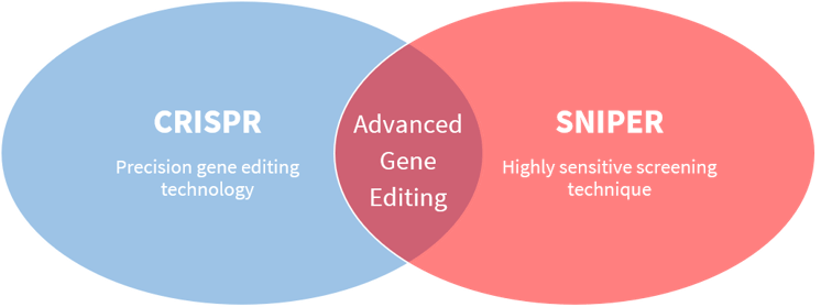 Venn diagram showing the overlaps between CRISPR and SNIPER