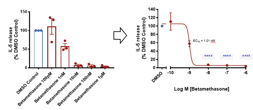 Inhibition by Increasing Concentrations of Betamethasone