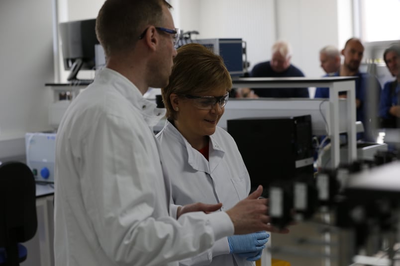 Nicola Sturgeon at REPROCELL (Biopta) laboratories in Glasgow