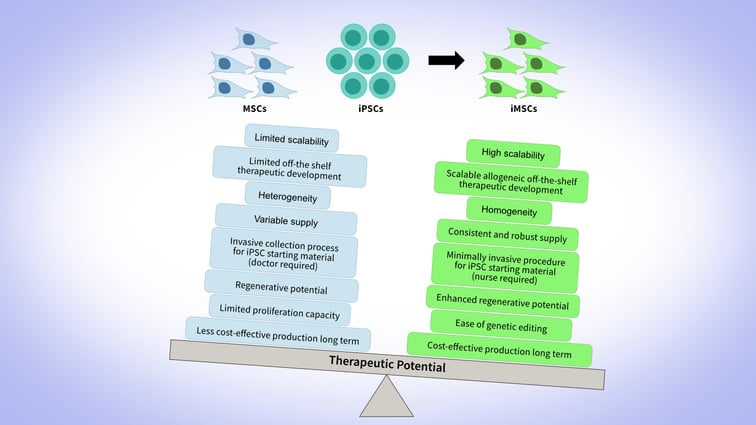 The Therapeutic Advantage of Induced Pluripotent Stem Cells-Derived Mesenchymal Stem Cells (iMSCs)