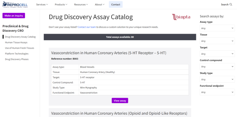 Drug Discovery Assays index page