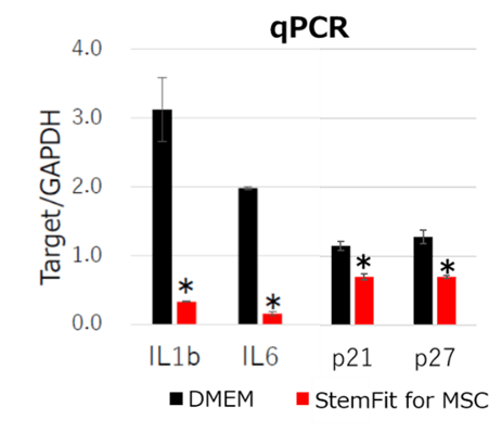 qPCR analysis of bone marrow derived MSCs